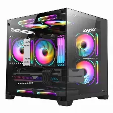 Gabinete Xzeal Cubo Cxi2, Soporta M-atx/itx, Cristal Templado, 3xvent Argb, Negro
