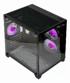 Gabinete Xzeal Cubo Cxi2, Soporta M-atx/itx, Cristal Templado, 3xvent Argb, Negro