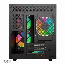 Gabinete Xzeal Cubo Cxi2, Soporta M-atx/itx, Cristal Templado, 3xvent Argb, Negro
