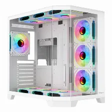 Gabinete Xzeal X-tron Xz150, Midi-tower, Atx/m-atx, Vidrio Templado, 4xvent Argb, Sin Fuente, Blanco