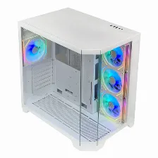 Gabinete Xzeal X-tron Xz150, Midi-tower, Atx/m-atx, Vidrio Templado, 4xvent Argb, Sin Fuente, Blanco