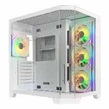 Gabinete Xzeal X-tron Xz150, Midi-tower, Atx/m-atx, Vidrio Templado, 4xvent Argb, Sin Fuente, Blanco