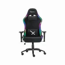 Silla Deportiva Gaming Xzeal Xz15 Negra, Rgb, Tela Automotriz, Base Acero, Soporte Lumbar