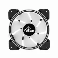 Ventilador Yeyian Ycf-3kfs-01 Tamaño 12 Cm, 1300 Rpm Max, Led Azul, Verde, Rojo, Color Negro