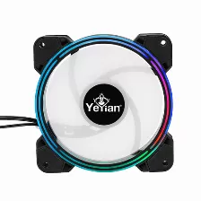Ventilador Yeyian Ycf-3kfs-01 Tamaño 12 Cm, 1300 Rpm Max, Led Azul, Verde, Rojo, Color Negro