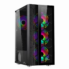 Gabinete Yeyian Rapture Mid Tower, Pc, Soporta Atx, Micro Atx, Mini-atx, 7 Ranuras De Expansion, Color Negro, Ventana Lateral, Argb, Sin Fuente