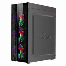 Gabinete Yeyian Rapture Mid Tower, Pc, Soporta Atx, Micro Atx, Mini-atx, 7 Ranuras De Expansion, Color Negro, Ventana Lateral, Argb, Sin Fuente