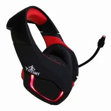 Diadema Gaming Yeyian Wicked Serie 3000, Ydw-33402, Con Microfono, Interfaz Usb, Control De Volumen, Rojo Negro