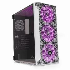 Gabinete Para Pc Yeyian Hollow 2500 Midi Tower, Ventana Lateral, Ventiladores Frontales 3x 140 Mm, Color Negro, Camuflaje, Blanco