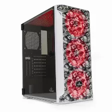 Gabinete Para Pc Yeyian Hollow 2500 Midi Tower, Ventana Lateral, Ventiladores Frontales 3x 140 Mm, Color Negro, Camuflaje, Blanco