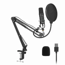 Micrófono Yeyian Ysa-uchq-01 192 Khz, Alámbrico, Usb, Antipop, Negro