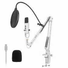 Micrófono Yeyian Ysa-uchq-02 192 Khz, Alámbrico, Usb, Antipop, Blanco