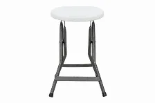 Banco Modamob Plegable Diametro 30cm, Altura 46cm, Blanco