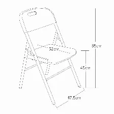 Caja De 6 Sillas Blancas Plegables Reforzadas Modamob, 52cm Largo, 47.5cm Ancho, 85cm Alto, Diametro Tubo 25mm, Calibre 1mm