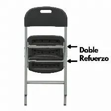 Silla Modamob D52, Plegable Reforzada, 52cm Largo, 47.5cm Ancho, 85cm Alto, Diametro Tubo 25mm, Color Negro