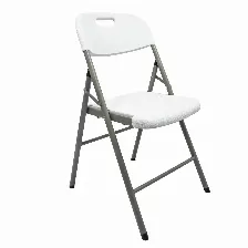 Silla Plegable Uso Rudo Modamob, Modelo Titan, 52cm Largo, 47.5cm Ancho, 85cm Alto, Diametro Tubo 25mm, Color Blanco