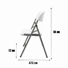 Silla Plegable Uso Rudo Modamob, Modelo Titan, 52cm Largo, 47.5cm Ancho, 85cm Alto, Diametro Tubo 25mm, Color Blanco