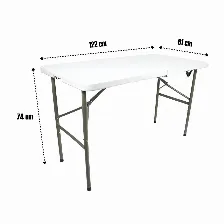 Mesa Modamob Plegable, 1.22 Metros, Altura 74cm, Ancho 61cm, Color Blanco
