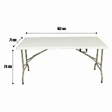 Mesa Plegable Modamob Zl-z152, 1.52 Metros, Dimensiones 1.52*0.71*0.74mts, Color Blanco