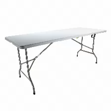 Mesa De Exterior Modamob, Multiusos, Plegable 1.80m, 180x74x74cm, Tubular Calibre 25mm, Resistente, Color Blanco