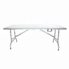 Mesa De Exterior Modamob, Multiusos, Plegable 1.80m, 180x74x74cm, Tubular Calibre 25mm, Resistente, Color Blanco