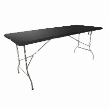Mesa Plegable Modamob 1.80 Metros Black, 180cm76cmx74cm, Calibre 25mm, Color Negro