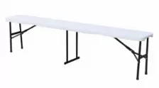 Banca Plegable Modamob, Largo 1.83mts, Ancho 28cm, Alto 43.5cm, Tubo Grosor 22mm, Color Blanco