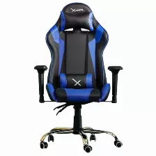 Silla Gamer Xzeal Xz10 Azul, Asiento Giratorio Ajustable, Pistón Clase 4, Inclinación Ajustable, Brazos Con Ajuste 4d, 5 Soportes Metálicos